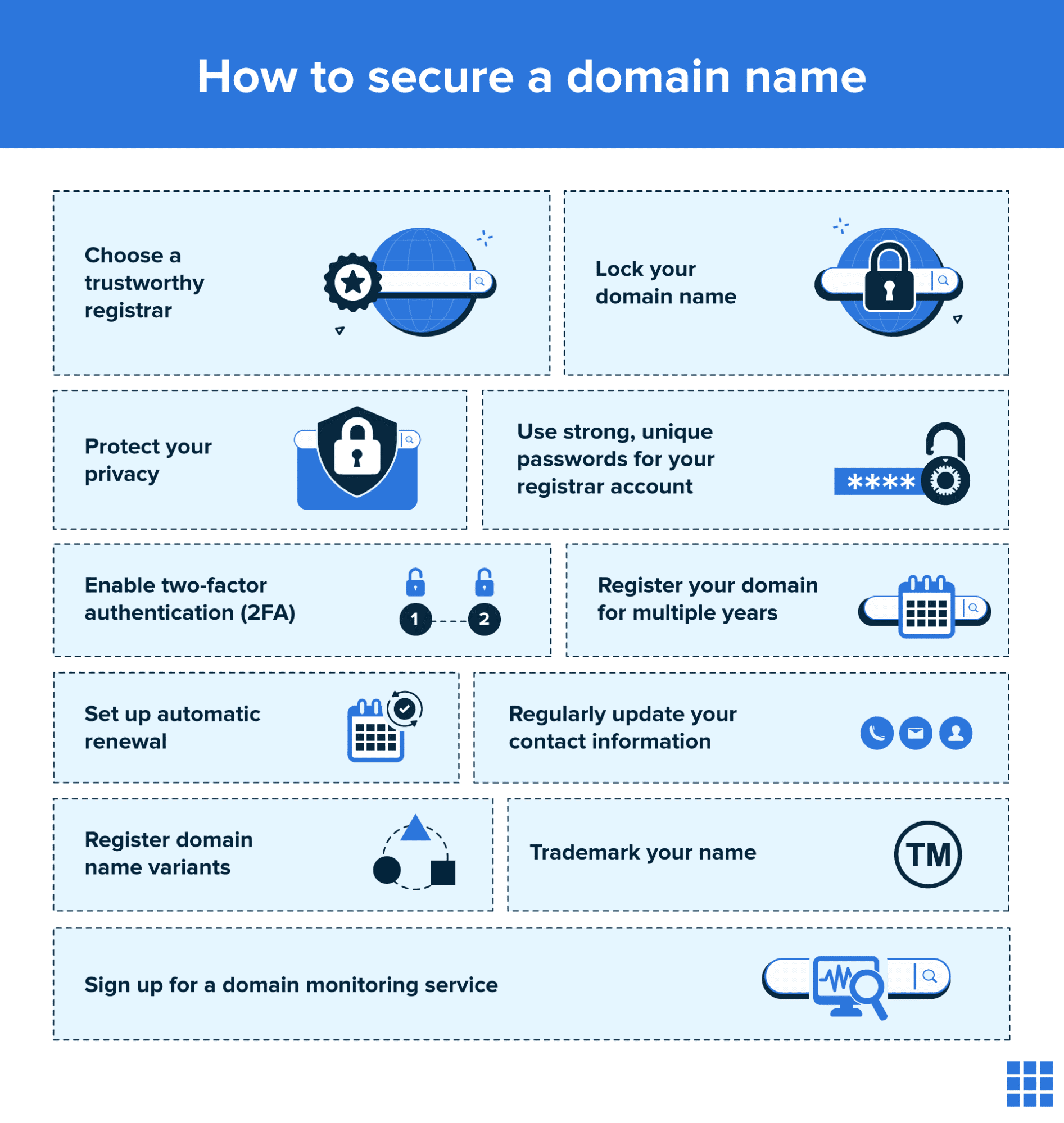 Best practices to secure a domain name